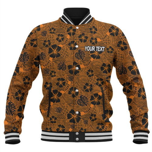 Wests Tigers Baseball Jacket - Scream With Tropical Patterns Wests Tigers Baseball Jacket - Scream With Tropical Patterns