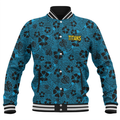 Gold Coast Titans Sport Baseball Jacket - Scream With Tropical Patterns