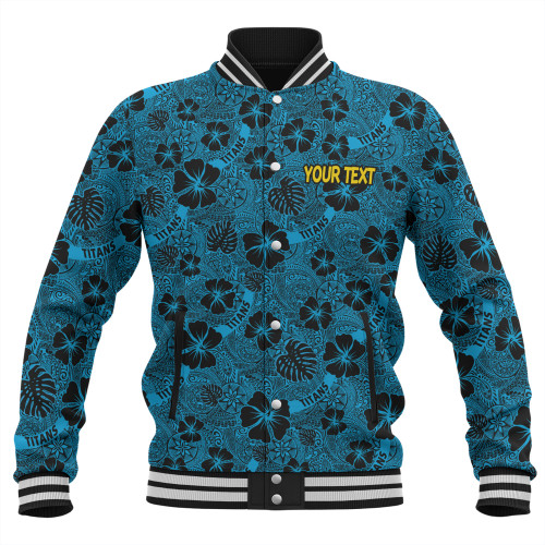 Gold Coast Titans Sport Baseball Jacket - Scream With Tropical Patterns Gold Coast Titans Sport Baseball Jacket - Scream With Tropical Patterns