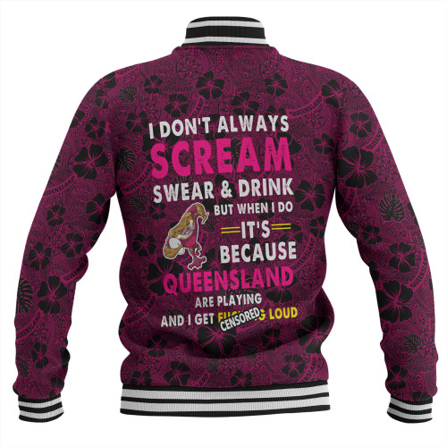 Cane Toads Sport Baseball Jacket - Scream With Tropical Patterns Cane Toads Sport Baseball Jacket - Scream With Tropical Patterns
