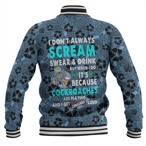 Cockroach Sport Baseball Jacket - Scream With Tropical Patterns