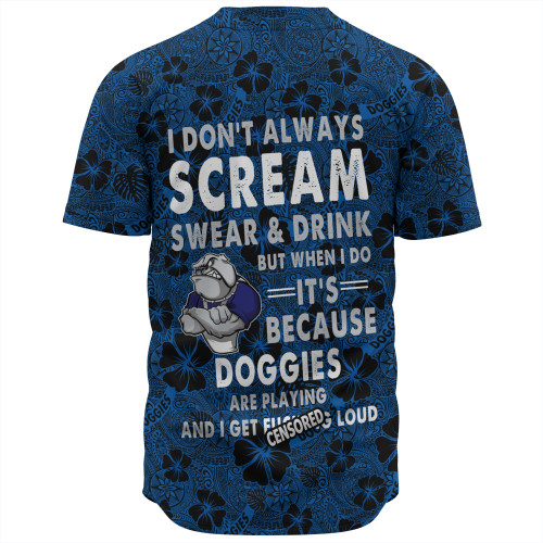 Canterbury-Bankstown Bulldogs Baseball Shirt - Scream With Tropical Patterns Canterbury-Bankstown Bulldogs Baseball Shirt - Scream With Tropical Patterns