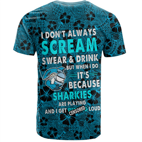 Cronulla-Sutherland Sharks Baseball Shirt - Scream With Tropical Patterns Cronulla-Sutherland Sharks Baseball Shirt - Scream With Tropical Patterns