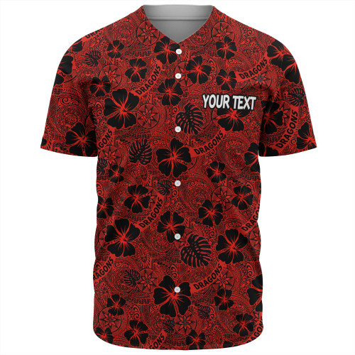St. George Illawarra Dragons Baseball Shirt - Scream With Tropical Patterns St. George Illawarra Dragons Baseball Shirt - Scream With Tropical Patterns