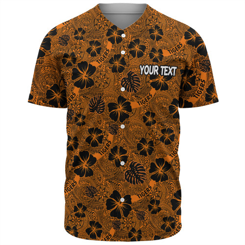 Wests Tigers Baseball Shirt - Scream With Tropical Patterns Wests Tigers Baseball Shirt - Scream With Tropical Patterns