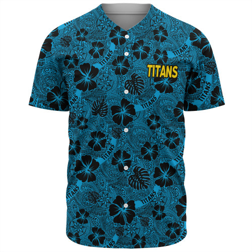Gold Coast Titans Sport Baseball Shirt - Scream With Tropical Patterns