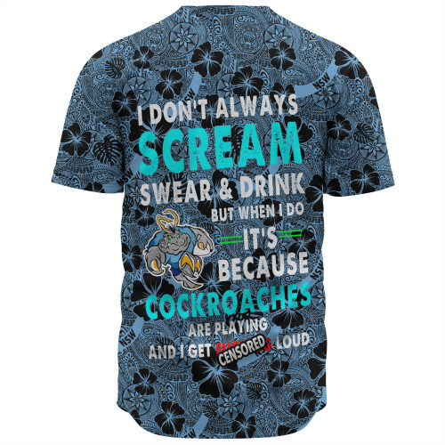 Cockroach Sport Baseball Shirt - Scream With Tropical Patterns