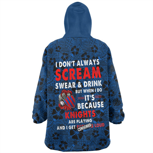 Newcastle Knights Sport Snug Hoodie - Scream With Tropical Patterns Newcastle Knights Sport Snug Hoodie - Scream With Tropical Patterns