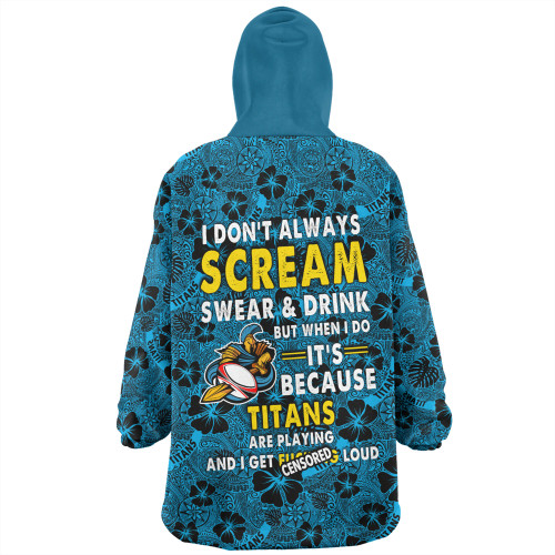 Gold Coast Titans Sport Snug Hoodie - Scream With Tropical Patterns Gold Coast Titans Sport Snug Hoodie - Scream With Tropical Patterns