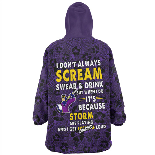 Melbourne Storm Snug Hoodie - Scream With Tropical Patterns Melbourne Storm Snug Hoodie - Scream With Tropical Patterns