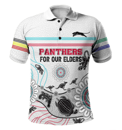 Penrith Panthers Naidoc Week Custom Polo Shirt - NAIDOC WEEK 2023 Indigenous Inspired For Our Elders Theme (White)