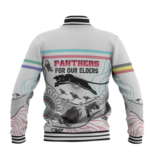 Penrith Panthers Naidoc Week Custom Baseball Jacket - NAIDOC WEEK 2023 Indigenous Inspired For Our Elders Theme (White)