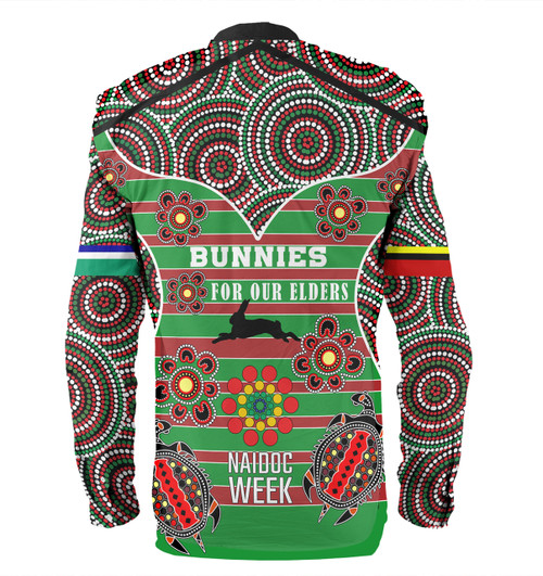 South Sydney Rabbitohs Long Sleeve Shirt - NAIDOC WEEK 2023 Indigenous Inspired For Our Elders Theme South Sydney Rabbitohs Long Sleeve Shirt - NAIDOC WEEK 2023 Indigenous Inspired For Our Elders Theme