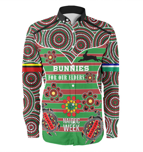 South Sydney Rabbitohs Long Sleeve Shirt - NAIDOC WEEK 2023 Indigenous Inspired For Our Elders Theme