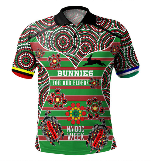 South Sydney Rabbitohs Polo Shirt - NAIDOC WEEK 2023 Indigenous Inspired For Our Elders Theme