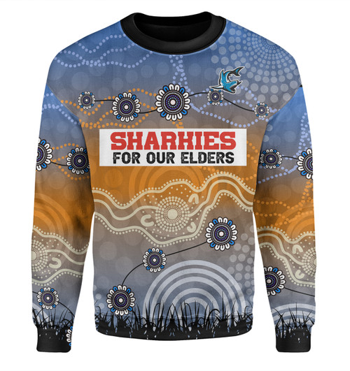 Cronulla-Sutherland Sharks Naidoc Week Sweatshirt - NAIDOC WEEK 2023 Indigenous Inspired For Our Elders Theme