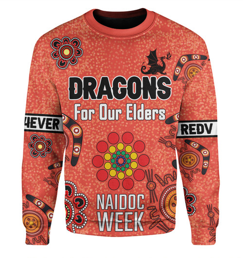 St. George Illawarra Dragons Naidoc Week Sweatshirt - NAIDOC WEEK 2023 Indigenous Inspired For Our Elders Theme