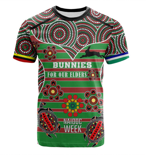 South Sydney Rabbitohs T-Shirt - NAIDOC WEEK 2023 Indigenous Inspired For Our Elders Theme