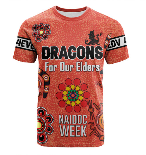 St. George Illawarra Dragons Naidoc Week T-Shirt - NAIDOC WEEK 2023 Indigenous Inspired For Our Elders Theme