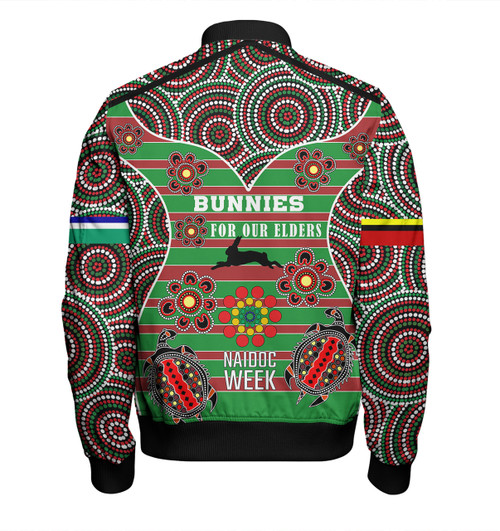 South Sydney Rabbitohs Bomber Jacket - NAIDOC WEEK 2023 Indigenous Inspired For Our Elders Theme South Sydney Rabbitohs Bomber Jacket - NAIDOC WEEK 2023 Indigenous Inspired For Our Elders Theme