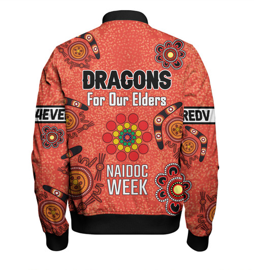St. George Illawarra Dragons Naidoc Week Bomber Jacket - NAIDOC WEEK 2023 Indigenous Inspired For Our Elders Theme St. George Illawarra Dragons Naidoc Week Bomber Jacket - NAIDOC WEEK 2023 Indigenous Inspired For Our Elders Theme
