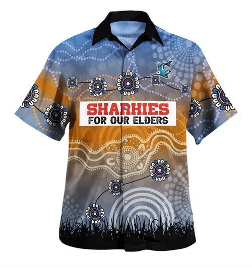 Cronulla-Sutherland Sharks Naidoc Week Hawaiian Shirt - NAIDOC WEEK 2023 Indigenous Inspired For Our Elders Theme