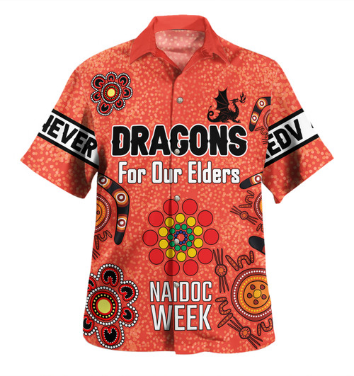 St. George Illawarra Dragons Naidoc Week Hawaiian Shirt - NAIDOC WEEK 2023 Indigenous Inspired For Our Elders Theme