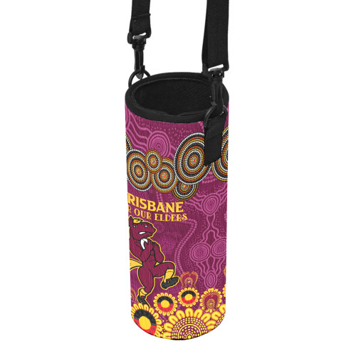 Brisbane Broncos Naidoc Water Bottle Sleeve - Custom Broncos For Our Elders Water Bottle Sleeve