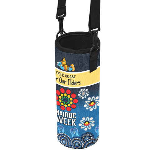 Gold Coast Titans Naidoc Water Bottle Sleeve - Custom For Our Elders Water Bottle Sleeve