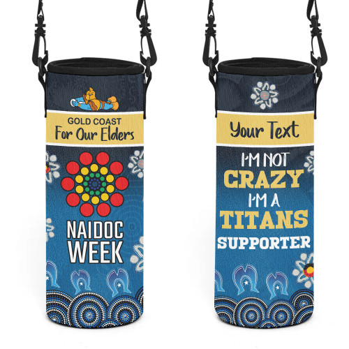 Gold Coast Titans Naidoc Water Bottle Sleeve - Custom For Our Elders Water Bottle Sleeve