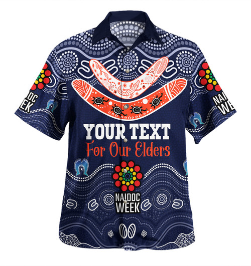 Sydney Roosters Naidoc Week Custom Hawaiian Shirt - NAIDOC WEEK 2023 Indigenous Inspired For Our Elders Theme (White)