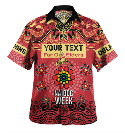 Redcliffe Dolphins Naidoc Week Custom Hawaiian Shirt - NAIDOC WEEK 2023 Indigenous Inspired For Our Elders Theme (White) Redcliffe Dolphins Naidoc Week Custom Hawaiian Shirt - NAIDOC WEEK 2023 Indigenous Inspired For Our Elders Theme (White)