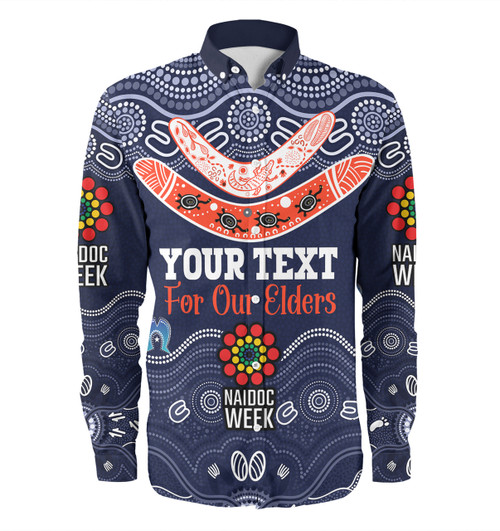 Sydney Roosters Naidoc Week Custom Long Sleeve Shirt - NAIDOC WEEK 2023 Indigenous Inspired For Our Elders Theme (White)