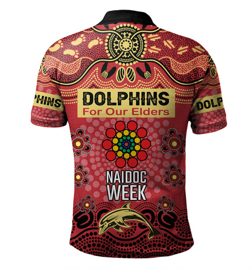 Redcliffe Dolphins Naidoc Week Custom Polo Shirt - NAIDOC WEEK 2023 Indigenous Inspired For Our Elders Theme (White) Redcliffe Dolphins Naidoc Week Custom Polo Shirt - NAIDOC WEEK 2023 Indigenous Inspired For Our Elders Theme (White)