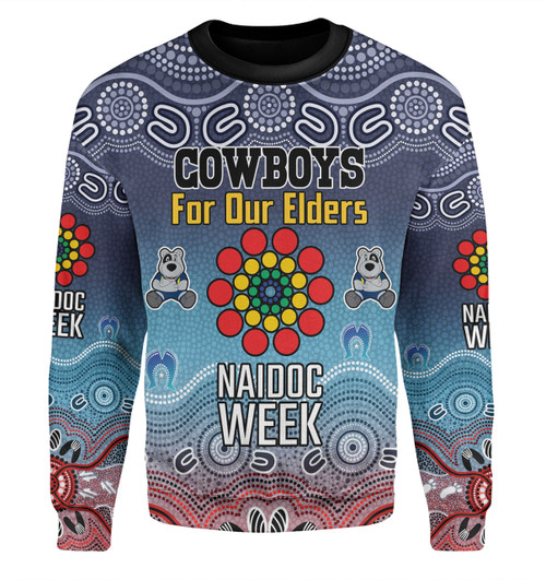 North Queensland Cowboys Naidoc Custom Sweatshirt - NAIDOC WEEK 2023 Indigenous Inspired For Our Elders Theme (White) North Queensland Cowboys Naidoc Custom Sweatshirt - NAIDOC WEEK 2023 Indigenous Inspired For Our Elders Theme (White)