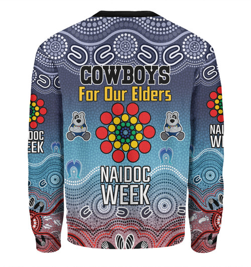 North Queensland Cowboys Naidoc Custom Sweatshirt - NAIDOC WEEK 2023 Indigenous Inspired For Our Elders Theme (White) North Queensland Cowboys Naidoc Custom Sweatshirt - NAIDOC WEEK 2023 Indigenous Inspired For Our Elders Theme (White)
