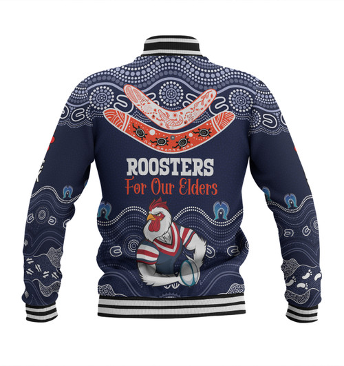 Sydney Roosters Naidoc Week Custom Baseball Jacket - NAIDOC WEEK 2023 Indigenous Inspired For Our Elders Theme (White)