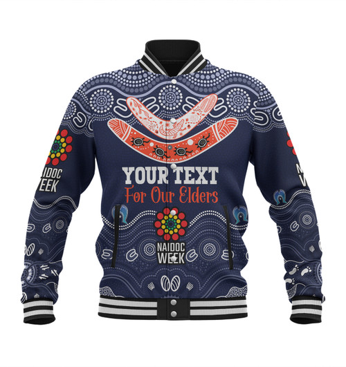 Sydney Roosters Naidoc Week Custom Baseball Jacket - NAIDOC WEEK 2023 Indigenous Inspired For Our Elders Theme (White)