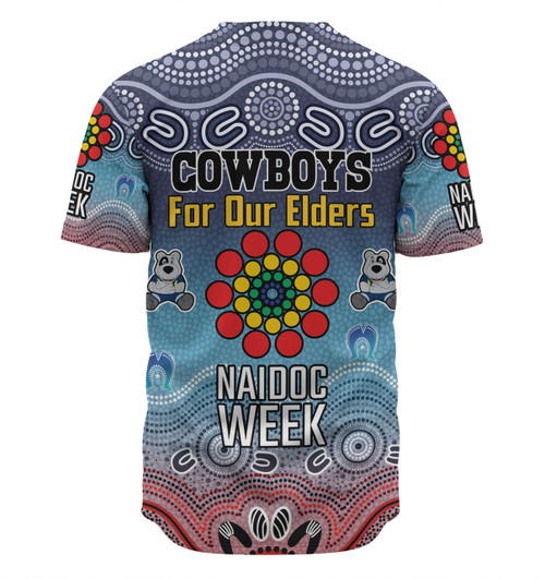 North Queensland Cowboys Naidoc Custom Baseball Shirt - NAIDOC WEEK 2023 Indigenous Inspired For Our Elders Theme (White) North Queensland Cowboys Naidoc Custom Baseball Shirt - NAIDOC WEEK 2023 Indigenous Inspired For Our Elders Theme (White)