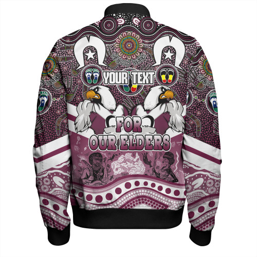 Manly Warringah Sea Eagles Bomber Jacket - NAIDOC Week 2023 Indigenous For Our Elders Manly Warringah Sea Eagles Bomber Jacket - NAIDOC Week 2023 Indigenous For Our Elders
