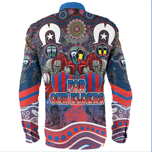 Newcastle Knights Naidoc Week Long Sleeve Shirt - NAIDOC Week 2023 Indigenous For Our Elders Newcastle Knights Naidoc Week Long Sleeve Shirt - NAIDOC Week 2023 Indigenous For Our Elders