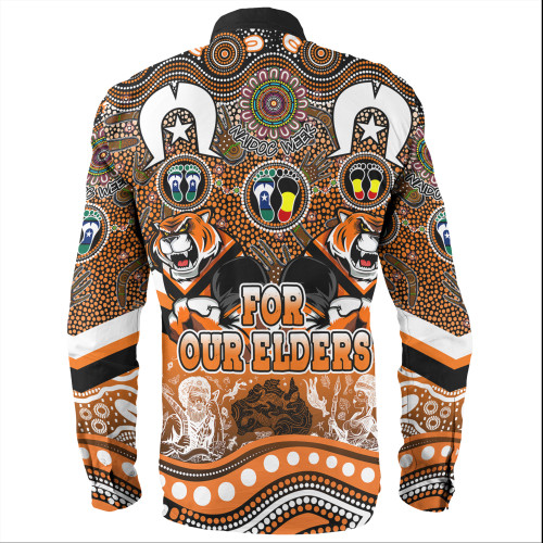 Wests Tigers Naidoc Week Long Sleeve Shirt - NAIDOC Week 2023 Indigenous For Our Elders Wests Tigers Naidoc Week Long Sleeve Shirt - NAIDOC Week 2023 Indigenous For Our Elders