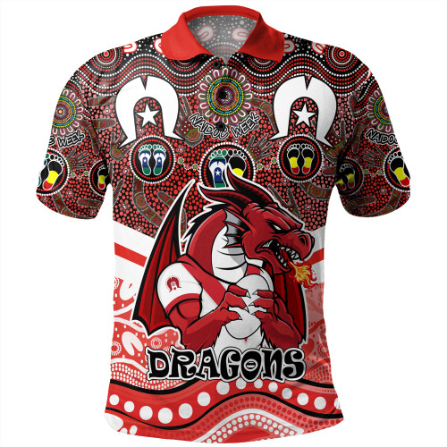 St. George Illawarra Dragons Naidoc Week Polo Shirt - NAIDOC Week 2023 Indigenous For Our Elders