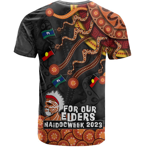 Australia Naidoc Week T-Shirt - For Our Elders Naidoc Week Snake Aboriginal Painting With Flag Australia Naidoc Week T-Shirt - For Our Elders Naidoc Week Snake Aboriginal Painting With Flag