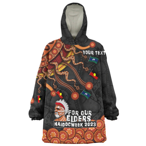 Australia Naidoc Week Snug Hoodie - For Our Elders Naidoc Week Snake Aboriginal Painting With Flag