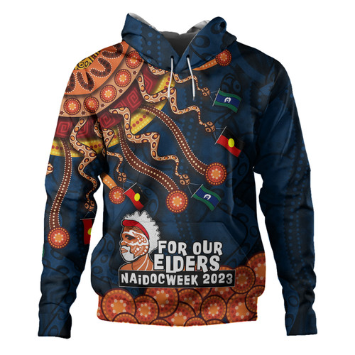 Australia Naidoc Week Hoodie - Custom For Our Elders Naidoc Week Snake Aboriginal Painting With Flag (Blue) Australia Naidoc Week Hoodie - Custom For Our Elders Naidoc Week Snake Aboriginal Painting With Flag (Blue)