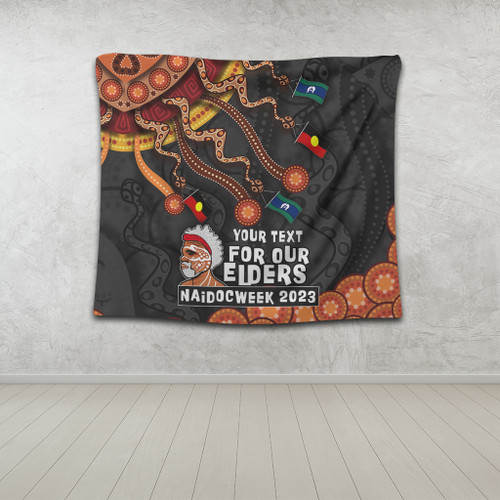 Australia Tapestry For Our Elders Naidoc Week Snake Aboriginal Painting With Flag Australia Tapestry For Our Elders Naidoc Week Snake Aboriginal Painting With Flag