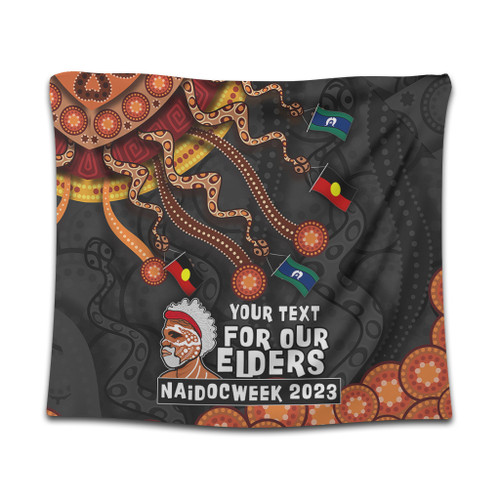 Australia Tapestry For Our Elders Naidoc Week Snake Aboriginal Painting With Flag Australia Tapestry For Our Elders Naidoc Week Snake Aboriginal Painting With Flag