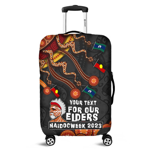 Australia Luggage Cover For Our Elders Naidoc Week Snake Aboriginal Painting With Flag Australia Luggage Cover For Our Elders Naidoc Week Snake Aboriginal Painting With Flag