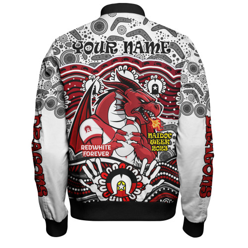 St. George Illawarra Dragons Naidoc Week Bomber Jacket - Aboriginal Inspired For Our Elders NAIDOC Week 2023 St. George Illawarra Dragons Naidoc Week Bomber Jacket - Aboriginal Inspired For Our Elders NAIDOC Week 2023